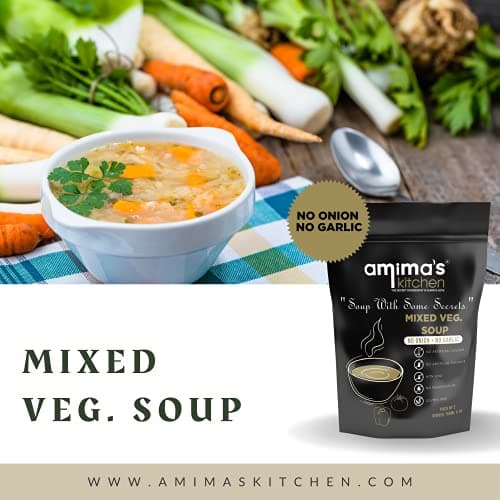 Amima's Kitchen Combo Of Lemon Coriander + Mixed Veg. Jain Soup (No Onion No Garlic) - 100 Grams (Pack of 2) | Instant Soup Mix Powder | Ready To Cook | No Artificial Flavour & Colour | Gluten Free | Non GMO | Healthy Soup — image 6