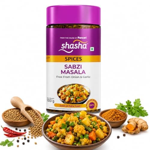 Shasha Sabzi Masala 100g - Spice Mix for Vegetables, Free from Onion & Garlic - Authentic Taste of Indian Spices