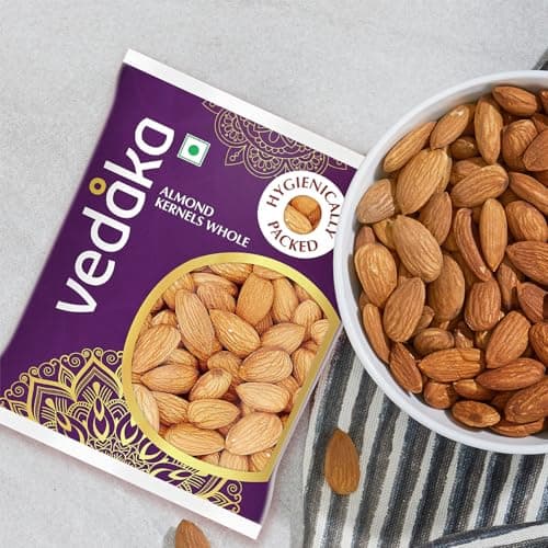Amazon Brand - Vedaka Almonds | 200 g | California Almonds | 100% Natural Badam Giri | Rich In Protein & Dietary Fiber | Crunchy Texture & Delicious Nutty Flavour | No Added Preservatives — image 4