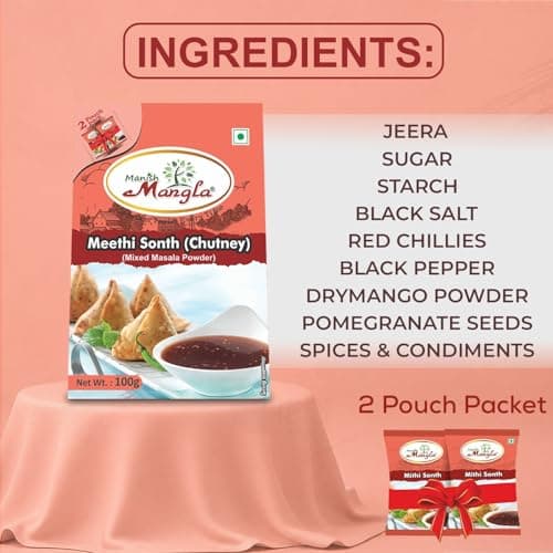 Manish Mangla Meethi Sonth Chutney Mixed Masala Powder, No Onion No Garlic, 100g — image 3