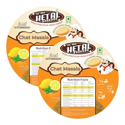 Chat Khakhra | JAIN | Crispy | Ready To Eat | High Protein High Fiber| No Palm Oil | 200g Vacuum Pack Of 2