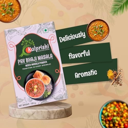 KALPRISHI Pav Bhaji Masala Powder 100g - Authentic Mumbai Street Style Masala, Spicy Tava Mix for Pav Bhaji, Snacks, Tadka & More, Natural Oils, No Preservatives, Rich Aroma & Taste, Pack of 1 — image 2