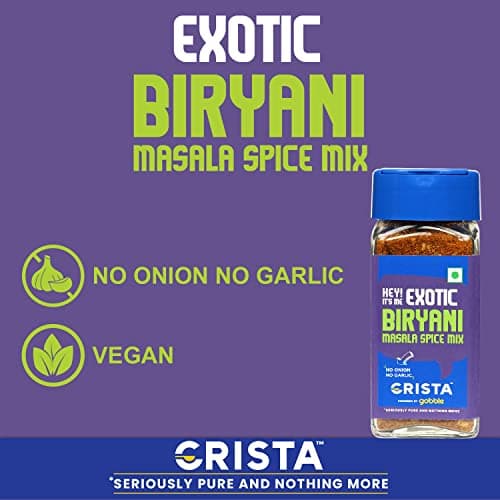 CRISTA Exotic Biryani Masala Spice Mix | Rich in flavour | No Onion | No Garlic | Vegan | Pure | Zero added Colours, Fillers, Additives & Preservatives | 45 gms — image 4