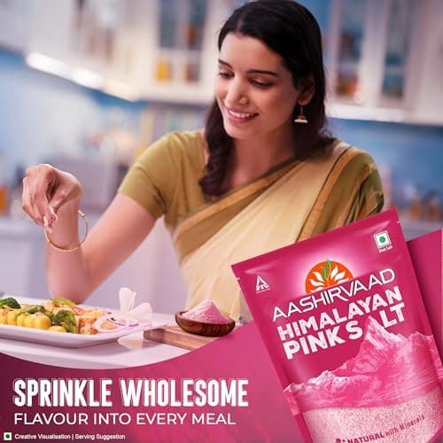 Aashirvaad Himalayan Pink Salt, 100% Natural Rock Salt Sourced from the Himalayan Ranges, Pure Sendha Namak with Minerals for Everyday Use, 1 Kg — image 5