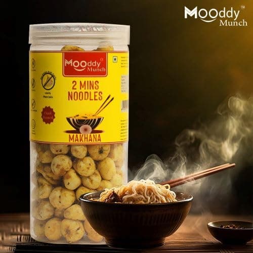 MOODDY MUNCH (Noodles, Cheese Masti, Himalayan Salt) Combo of Roasted Makhana Fox Nuts Lotus Seeds | Jain Flavour| Healthy Snacks | Zero Trans Fat | Zero cholesterol | (Pack of 3, Total 210 gm) — image 5