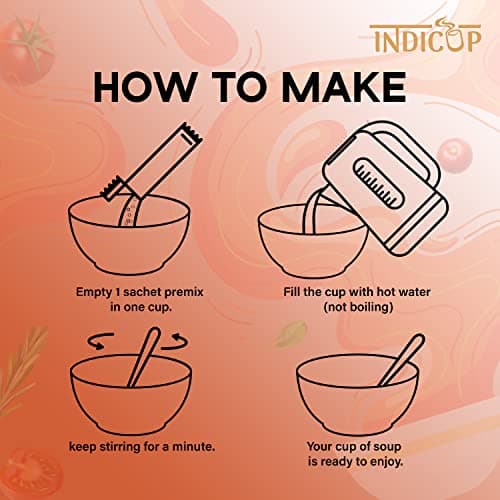 INDICUP Tomato Soup Packet | Ready to Eat Instant Soup Premix | Soup in Fresh Just Add Hot Water & Enjoy | Refreshing Taste | 20 Sachets — image 4