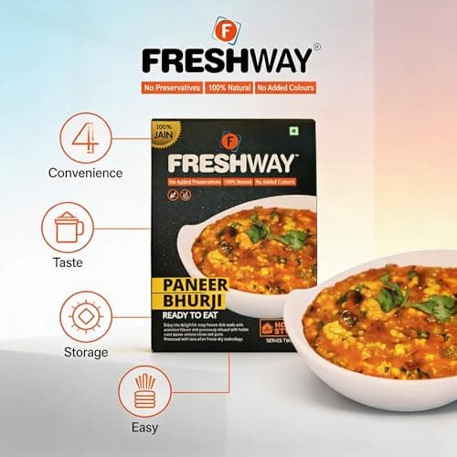 Freshway Pack Of 2 (Jain Paneer Bhurji + Jain Paneer Bhurji) Ready To Eat Freeze Dried With No Added Preservative & Colors — image 3