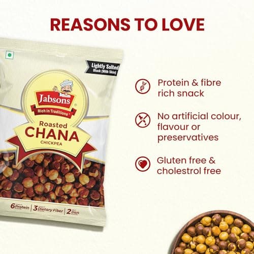 Jabsons Roasted Chana Mahabaleshwar Black, 200 gm|100% roast | No Onion No Garlic | Desi Roasted Chana Namkeen Snacks Gluten-Free | Crunchy Protein Snacks Bhuna Chickpea Ready to Eat Salted (Pack of 9) — image 6