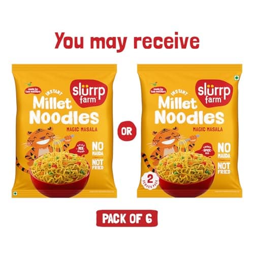Slurrp Farm No Maida, No MSG Instant Noodles | Magic Masala | Not Fried, Millet Noodles, 6 X 57 g — image 3