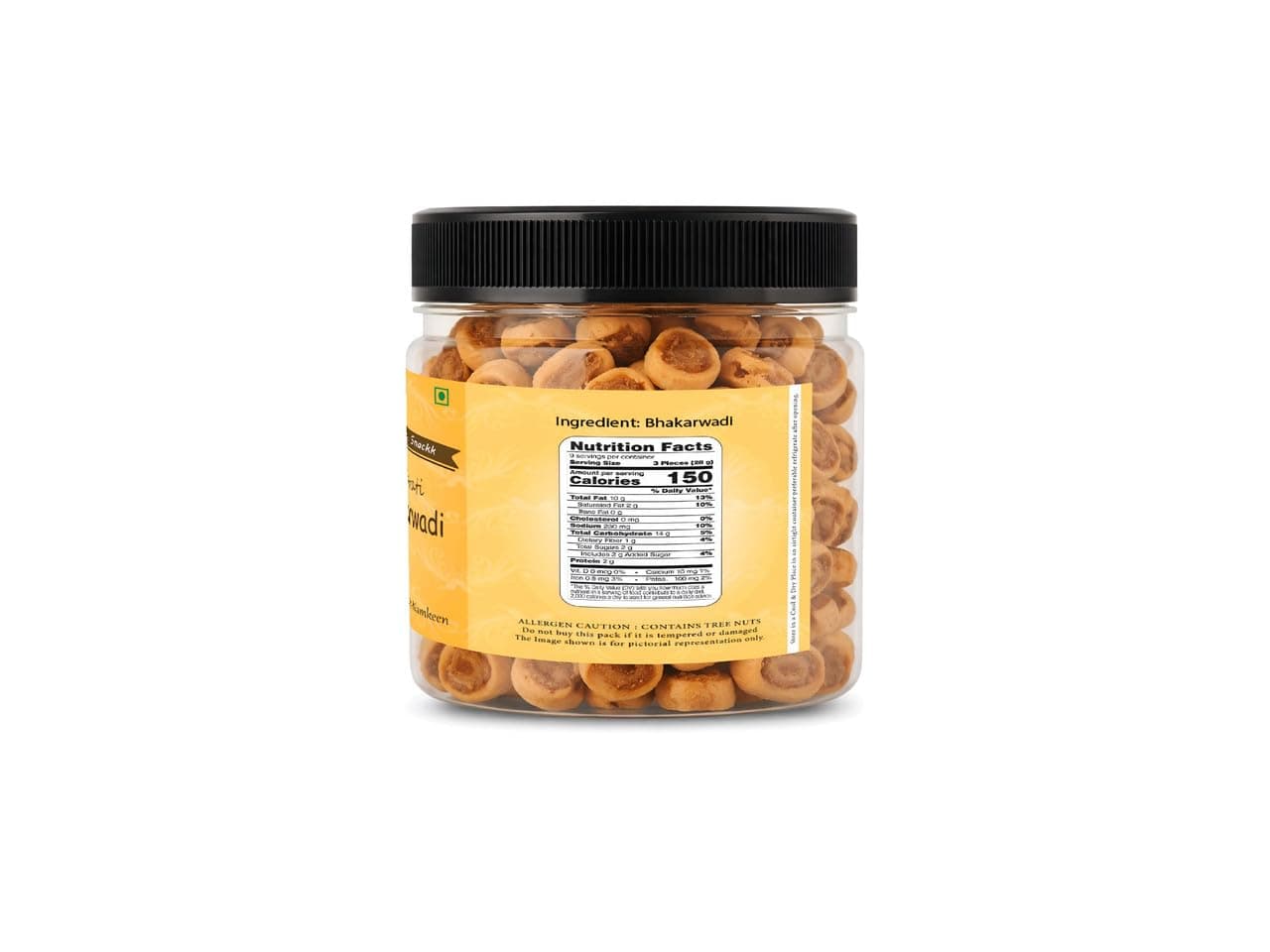 THAR NUTS ORGANIC Gujarati Mini Bhakarwadi 100gm | Big & Crunchy Traditional Snack | Authentic Indian Namkeen Nashta | Spicy Munching Snack — image 3