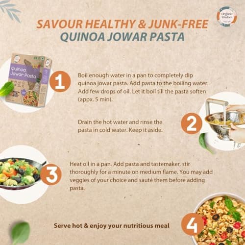 Organic Wisdom-Back to Roots Quinoa Jowar Macaroni, 180 g | Millet Pasta | No Maida | No MSG | No Refined Oil | High Protein & Fiber — image 7