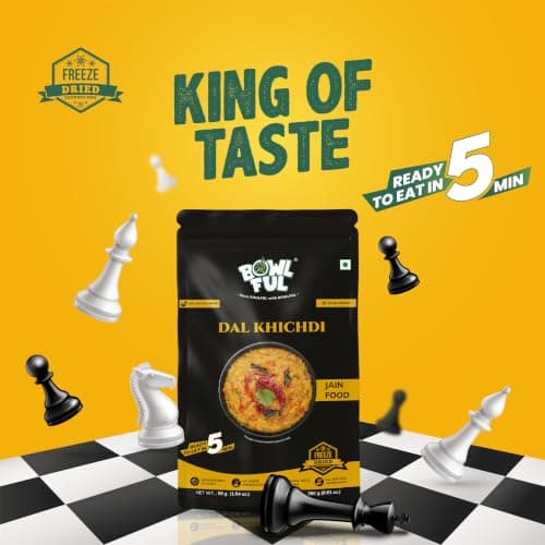 Bowlful Jain Dal Khichdi | No Onion No Garlic | Simple & Digestive Rice Lentil Meal | Instant Ready Food | 55g Net Weight (250g After Rehydration) | Pack of 3 | No Added Preservatives & Colours | Microwaveable — image 7