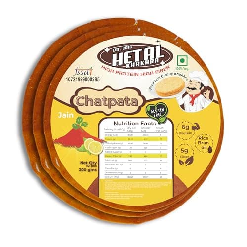 Chatpata Khakhra JAIN | Gluten Free | Crispy| Ready To Eat | High Protein High Fiber| No Palm Oil | 200g Vacuum Pack Of 2 — image 8