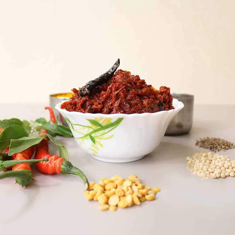 Sitara Foods Red Chilli Pckle Pandu Mirapakaya Aachar Without Garlic Home Made 1000 Grams pack — image 3