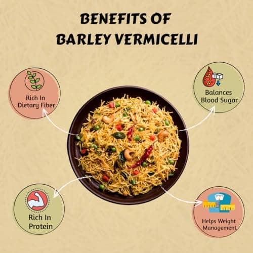 Barley Vermicelli | 210g Pack | High Fiber Diabetic-Friendly Semiya | Healthy Vermicelli for Upma, Kheer & Soups | Weight Management Food | No Maida | Quick Cook Meal | Preservative-Free | Ideal for Kids, Adults & Elderly (Pack of 1) — image 4