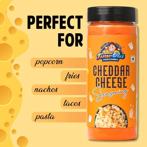 Time Out Popcorn Jain Cheddar Cheese Seasoning, Multi-Purpose Powder, Popcorn and Snacks Flavoring,Pack of 2, 100g Each — image 2