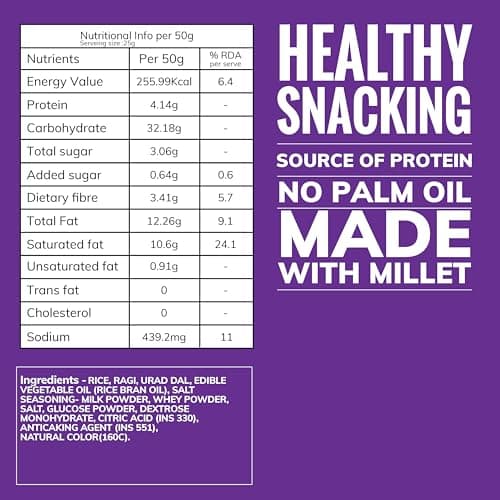 Snackible Cheese Dosa Khakra (Pack of 3) - 100gm | Healthy Snack | Millet Snack| No Palm Oil | High Fibre | Zero Transfat | Zero Cholestrol | Healthy Khakra — image 3