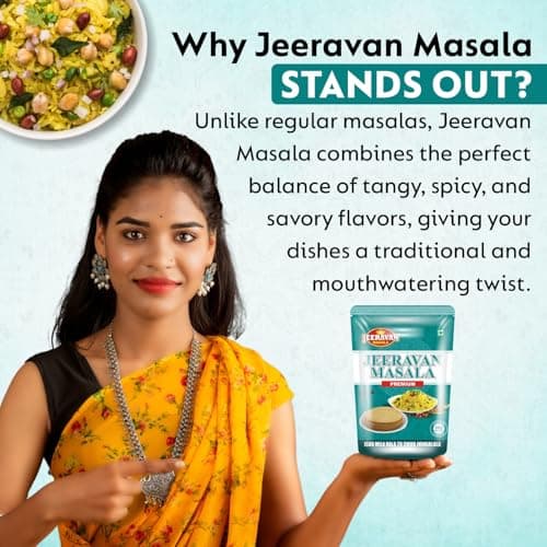 Standard JEERAVAN Masala | जीरावन मसाला | Poha, Raita, Fruit Chaat Masala | No Artificial Preservatives, Colors & Flavors | Mix of 32 Blended Healthy Spices | Natural Hing Jeeravan | 1 kg — image 5