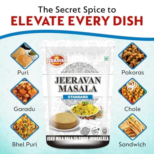 Standard JEERAVAN Masala | जीरावन मसाला | Poha, Raita, Fruit Chaat Masala | No Artificial Preservatives, Colors & Flavors | Mix of 32 Blended Healthy Spices | Natural Hing Jeeravan | 1 kg — image 8