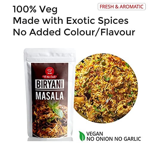 EL The Cook Royal Biryani Masala | Ready to Cook Powder Mix for Veg, Paneer, Chicken, Mutton Biriyani | Premium Rich Spice Blend | 100% Natural, No Additives, No Fillers, GMO-Free, Vegan, Jain | 80g — image 6