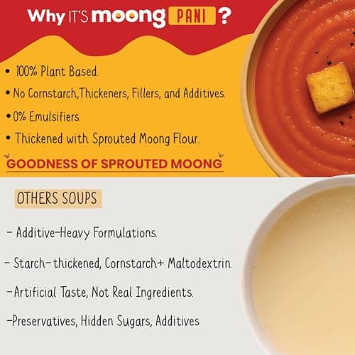 IT's Moong Pani (Soups) | Spicy Tomato | Zero Cornstarch Soups (Pack of 1) | All-Natural | Zero Fillers, Zero Preservatives, Pure Nutrition | 50gms | Easy on the gut, easy digestibility — image 5