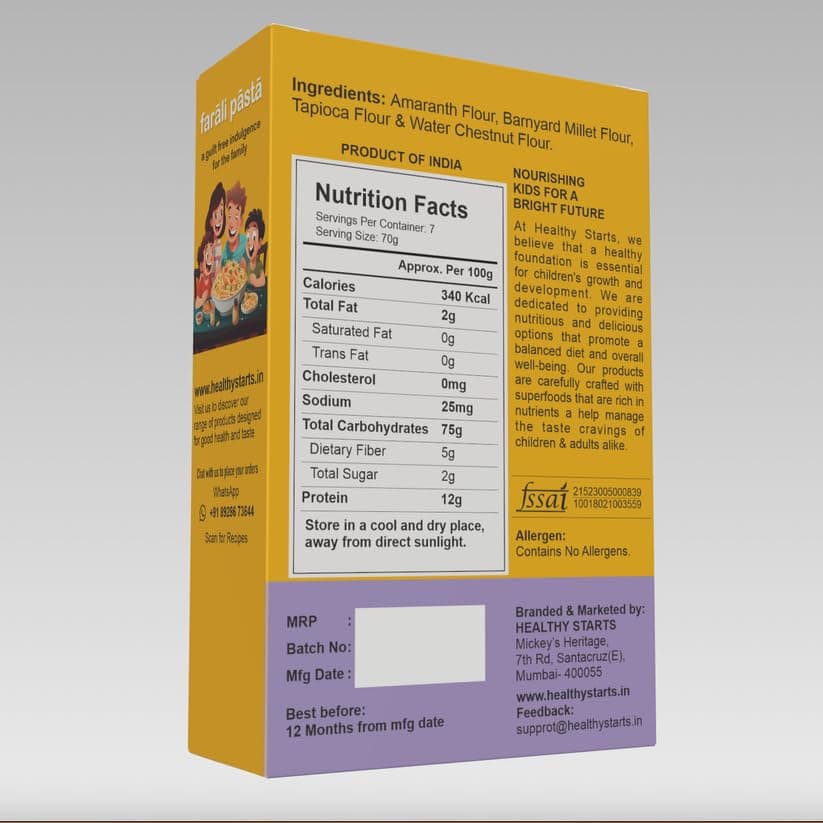 HEALTHY STARTS Farali Pasta 180 g - Pack of 2 | Fasting Special Pasta | Satvik Food | No Onion No Garlic | Easy to Cook — image 2