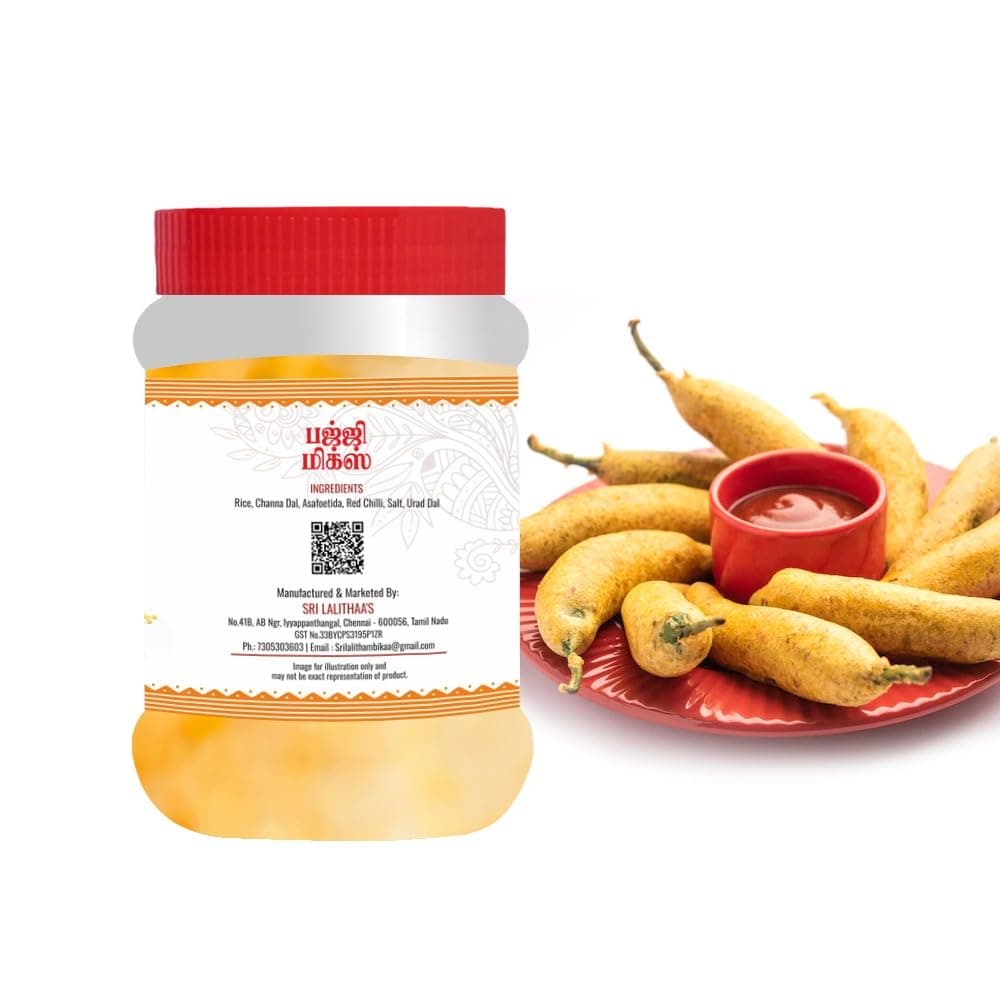 Sri Lalithaa’s Traditional Instant Bajji Mix | South Indian Style Crispy Snack Batter | No Onion & No Garlic | No Artificial Colours – 200g — image 6