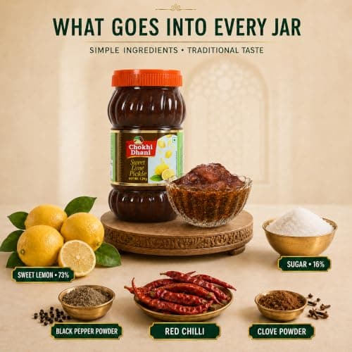 Chokhi Dhani Sweet Lime Pickle 1.2kg | Homemade Tangy & Spicy Nimbu Achar | Traditional Indian Lemon Pickle Without Onion & Garlic | Oil Free | Authentic Taste — image 5