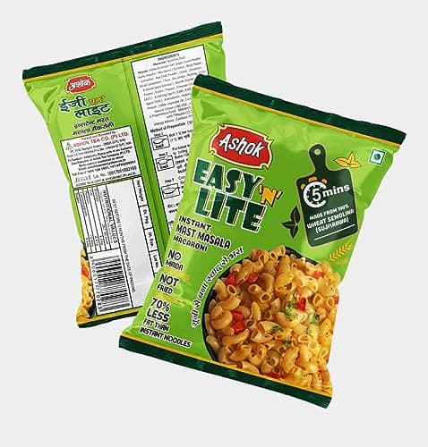 ASHOK EASY'n LITE Mast/Magic Masala Instant Macaroni 55g,Not Fried,0% Cholesterol,100% Suji/Rawa,Vegan Friendly (Pack Of 12, Instant Macaroni Mast Masala) — image 6