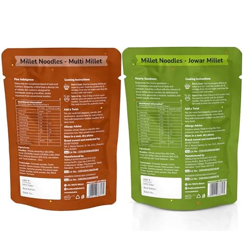 Bchef Jowar and Multi Millet Noodles | Zero Maida, No Artificial Colours, No Flavours & Preservative Added | 100% Vegan Noodles | Healthy Nutritional Food, (Combo Pack of 2,180g each) — image 2