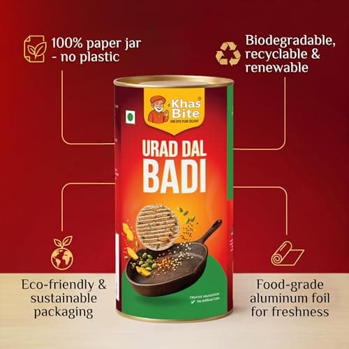 KhasBite Urad Dal Badi Traditional Indian Lentil Nuggets Made from Split Black Gram Ready to Cook Ingredient for Curry Sabzi Fry Cooking Pack in Sealed Tin Container Hygienic Packaging 150g Pack 2 — image 6