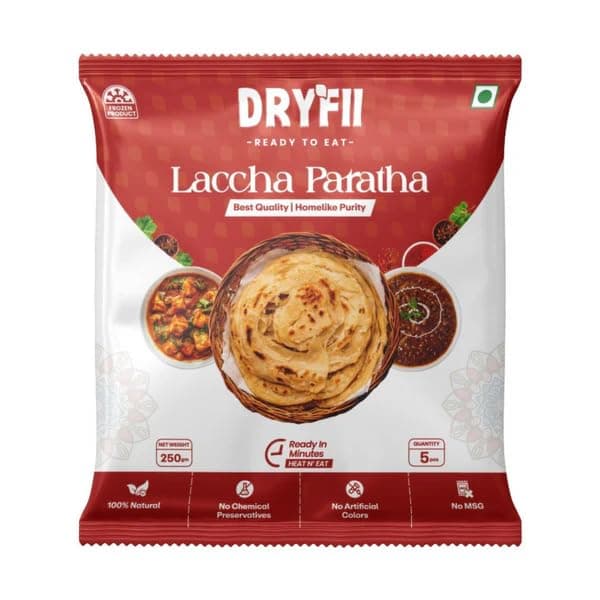 Dryfii Ready to Eat Laccha Paratha (5 Pieces, 1 Pack) & Jain Mix Veg Combo | Freeze Dried | Everyday Veg Meal | No Onion No Garlic — image 3