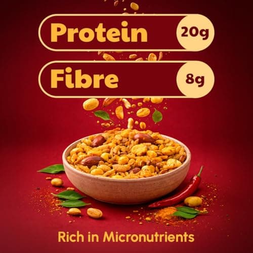 Right Shift High Protein Roasted Mix, Navrattan, No Palm Oil, 20g Protein, Not Fried, 6g Fibre, 50% Less Sat Fat, No Added Flavours, Artificial Flavours or Trans Fat, 250g — image 4