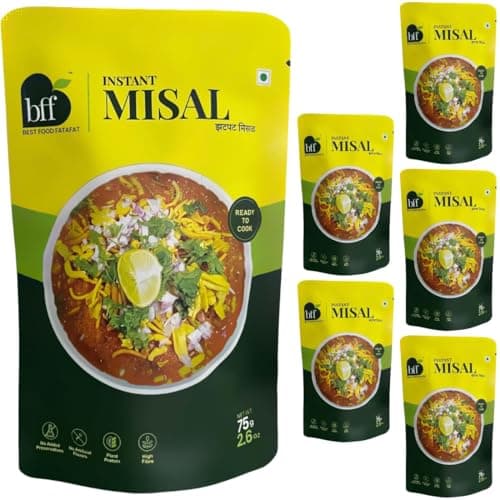 BFF Instant Misal - No Onion, No Garlic| Pack of 6 (75g Each) | Spiced Maharashtra-Style Meal | Just Add Water & Heat | Ready in Minutes | Suitable for Breakfast, Lunch, or Snack — image 8