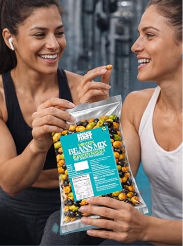 Snack First Roasted Protein Masala Beans Mix | No onion no garlic | no palm oil | 100G | 40G plant protein mixture | 3 In 1 mix | edamame, soyabeans, blackbeans | high protein | gym snack | healthy snack | crunchy & delicious | high fibre | minerals & vitamins | — image 5