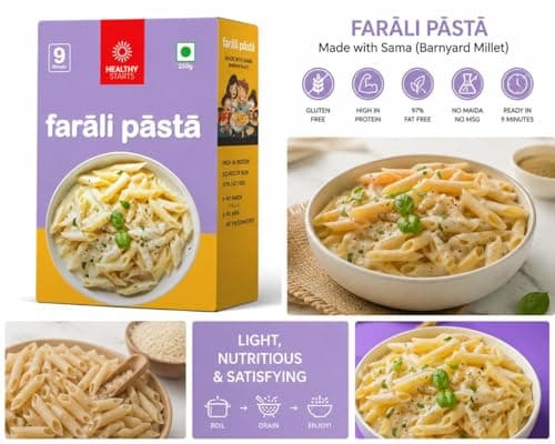 HEALTHY STARTS Farali Pasta 180 g - Pack of 2 | Fasting Special Pasta | Satvik Food | No Onion No Garlic | Easy to Cook — image 4