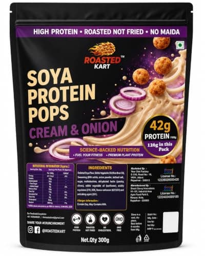 Roasted Kart Soya Protein Pops, Peri Peri Flavour, High Protein 92g per Pack, Roasted Not Fried, No Maida, 200g — image 4