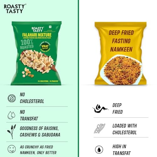 Roasty Tasty Falahari Mix Roasted Namkeen Snack 200G|Oil-Free Farari Chiwda|No Onion, No Garlic Farali Namkeen|Healthy Vrat Upwas Fast Namkeen|No Cholesterol No Transfat Healthy Snack For Fasting — image 4