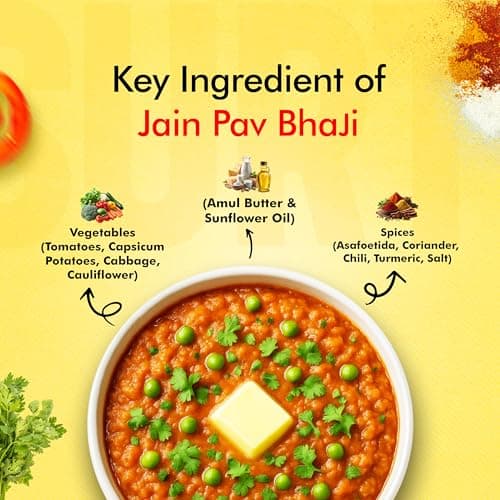 Surtiflavour Authentic jain Pav Bhaji 250 gram Indian Culinary Delight Instant Ready-to-Eat Jain Dish | Gluten-Free | Preservative-Free | Just Add Hot Water | Rich Taste & Aroma (Pack of 2) — image 6