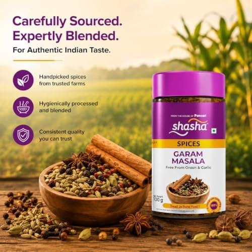 Shasha Garam Masala Powder 100g - Spice Blend for Authentic Indian Dishes - No Onion or Garlic - From the House of Pansari — image 3