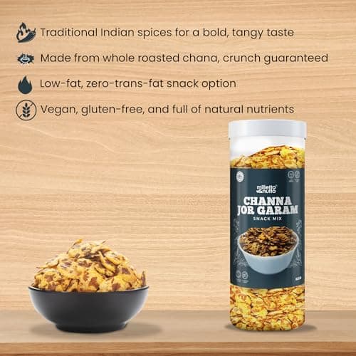 Milleto & Nutto Channa Jor Garam Snack Mix 130g | Pack of 2 | Healthy Namkeen Mix for Tea Time & Evening Snack | High Protein, Gluten Free, Crispy Roasted Chana Chur | Indian Traditional Snack for Office & Travel | — image 5