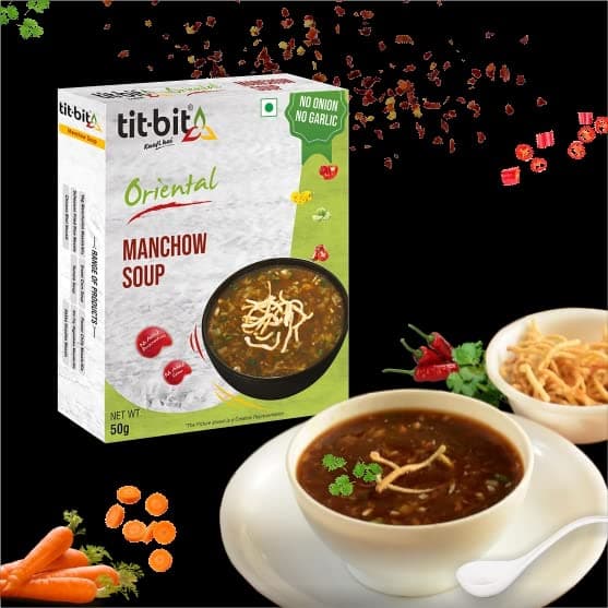 Tit-Bit Oriental - No Onion No Garlic Veg Manchurian Masala, Schezwan Fried Rice Masala, Tomato, Sweet Corn & Manchow Soup - Quick & Easy to Make - Pack of 5 (250g) — image 4