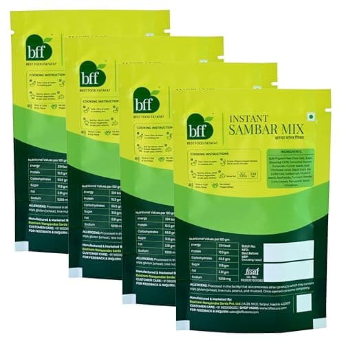 Instant Sambar Mix – Pack of 4 (100g Each) | Ready-to-Cook South Indian Curry | Made with Lentils & Spices | No Added Preservatives | No Onion and No Garlic | Suitable for Rice, Idli, Dosa & Vada | Easy to Prepare — image 2