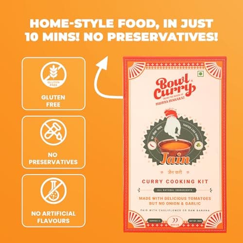 Bowl Curry Jain Curry Paste 300g | Ready to Cook Indian Gravy in 10 Min | No Onion No Garlic | Made With Juicy Tomatoes & Authentic Spices | No Preservatives or Artificial Colours | Serves 3 — image 5