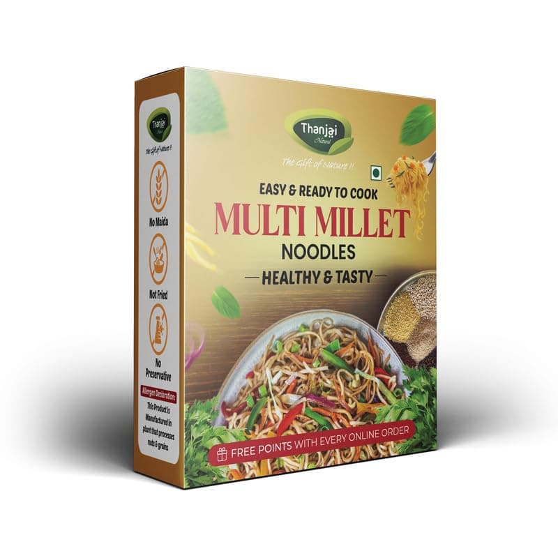 Thanjai Natural Multi Millet Noodles 180 Grams of Homemade Natural Millet Noodles( No Preservatives, No Chemicals, No Artificial Extract)