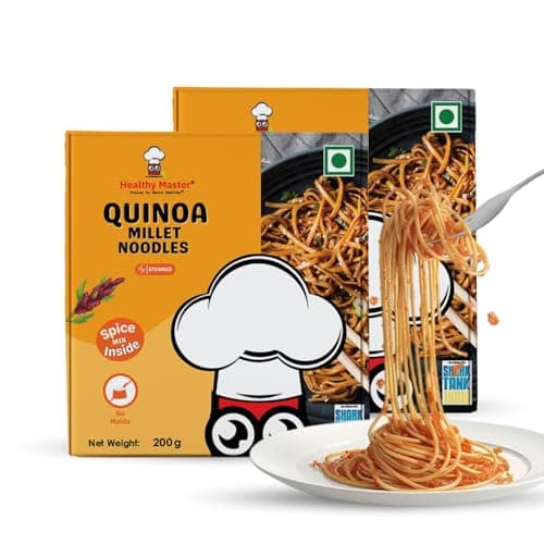 Healthy Master Quinoa Millet Noodles | 2 Pack x 200g | No Maida, No MSG | Not Fried | Ready to Cook | Vegan Noodles | Healthy Noodles for Kids & Adults