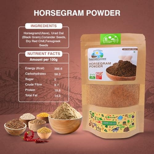Panchabhootani Horsegram Chutney Powder 500g: Instant Use, Dip or Sprinkle, No Added Colour & Preservatives, Naturally grown Horsegram, Traditional Recipe, Rich in Nutrients, Diabetic & Heart Friendly — image 3