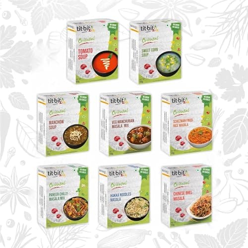 Tit-Bit Oriental - No Onion No Garlic Chinese Masala's Easy to Cook (Jumbo Combo),8 Count