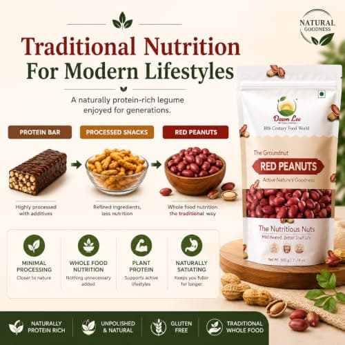 Dawn Lee Raw Red Peanuts 400g | Desi Moongfali (Groundnut) | Natural Protein Snack | Gluten-Free Unpolished Singdana | Healthy Mungfali for Ekadashi, Navratri, Roasting & Chutneys — image 6