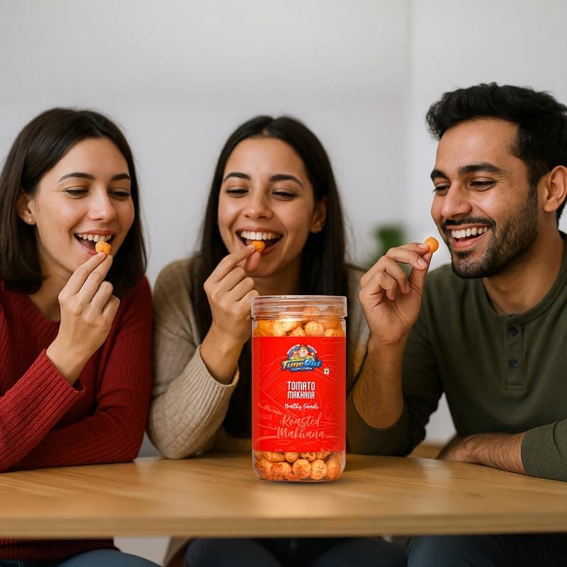 Time Out Popcorn Tomato Jain Roasted Makhana, Fasting Friendly, Plant-Based, Gluten-Free Snack, Pack of 2 x 70g — image 2